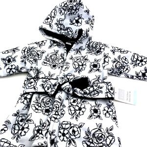 Hudson Baby Bath Robe 0/6m Girls Pool & Beach Hooded Floral Fleece Soft NWT